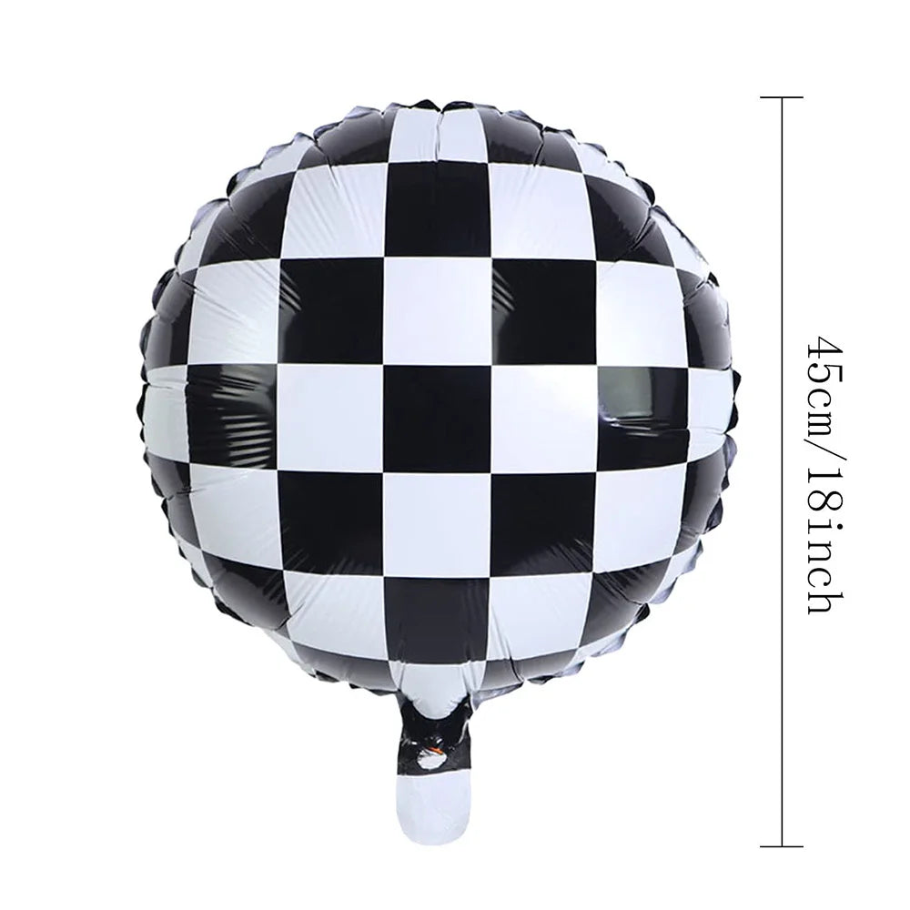 Race Car Birthday Party Balloon Decoration Set with Traffic Lights, Cones & Checkered Flags