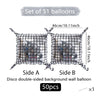 Set of 51 double-sided square foil balloon wall balloons, Side A and Side B, measuring 46cm/18.1inch each.