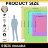 Diagram showing five different sizes of decorative fabric wall tapestry with corresponding dimensions.