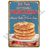 Retro diner wall art plaque advertising Extra Tender Buttermilk Pancakes with whipped butter and maple syrup