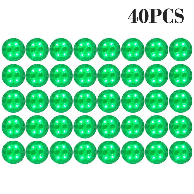 40 pieces of luminous green LED coaster lights for bottles and glasses