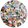 A circular collage of various humorous meme stickers featuring text and illustrations.