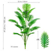 A realistic artificial palm tree with 18 silk green leaves shown against a white background.