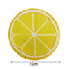 Yellow lemon-shaped disposable cocktail napkins with white cutouts for summer parties