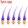 Five purple troll doll figures displayed side by side.