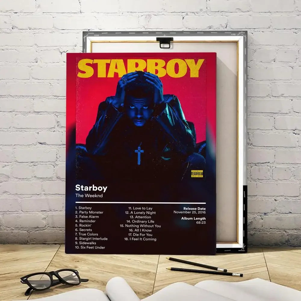 The Weeknd Calligraphy Album Art Canvas Print