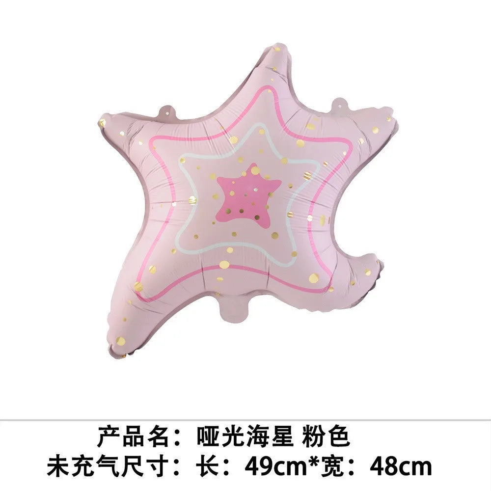 Ocean-Themed Foil Balloon Set with Starfish, Shells & Jellyfish