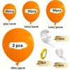 A set of orange latex balloons in various sizes and quantities including 40pcs, 20pcs, and 1pcs balloons.