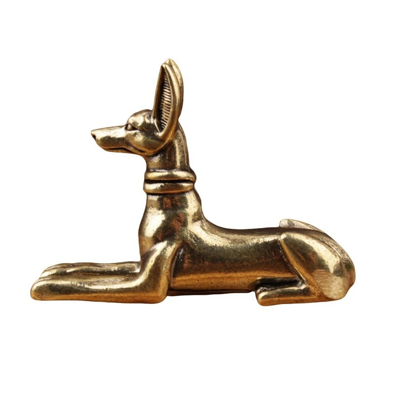 Handmade Egyptian Pharaoh dog statue in gold color