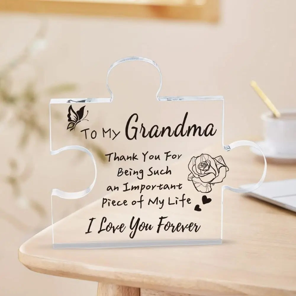 Personalized Grandma Tribute Acrylic Puzzle Plaque