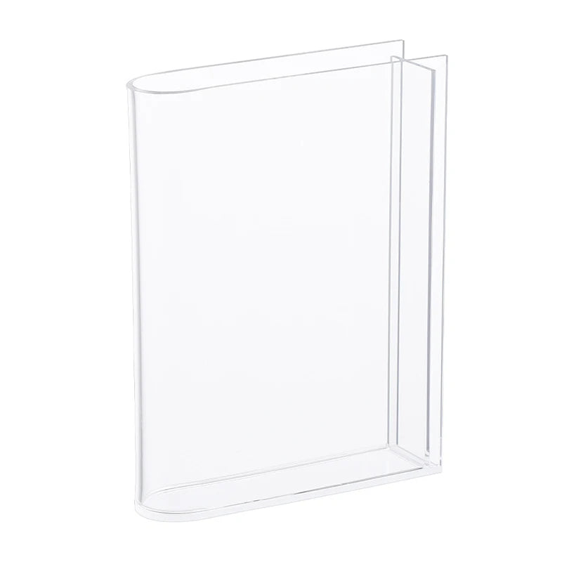 Clear acrylic book vase with flower holder