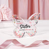 Clear pink butterfly acrylic keepsake gift for sister or best friend