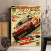 Impression artistique sur toile d'un supercar JDM vintage rouge et noir, intitulé Drift Tengoku.