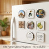 A set of clear acrylic fridge magnets featuring various decorative and inspirational designs.