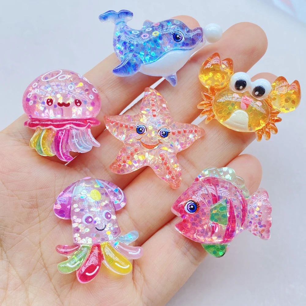 Cute Resin Ocean Animal Charms for Crafting & Accessories