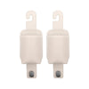 A pair of beige universal car seat back organizer and headrest hangers.