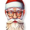 A portrait of an elderly man with a white beard wearing a red Santa hat.