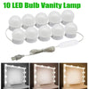 A set of 10 LED bulb vanity lamps with flexible wires for makeup mirrors.