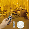 USB LED Curtain Lights with Remote – 8 Lighting Modes for Weddings & Home Decor