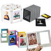 A collection of magnetic mini photo frames in various colors and sizes, including square and rectangular designs.