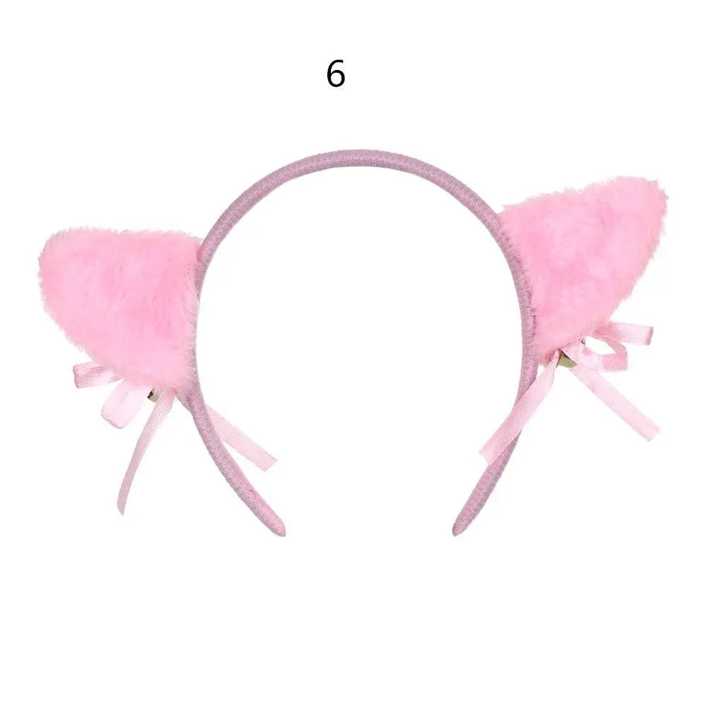 Lace Cat Ear Headband with Elegant Bow Details