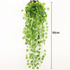A long, cascading garland of artificial green ivy vines measuring 90cm for indoor and outdoor decoration.