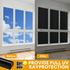 Before and after comparison showing privacy window film installation on a window.