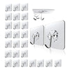 A set of self-adhesive rotating wall hooks for hanging coats, towels, and keys.