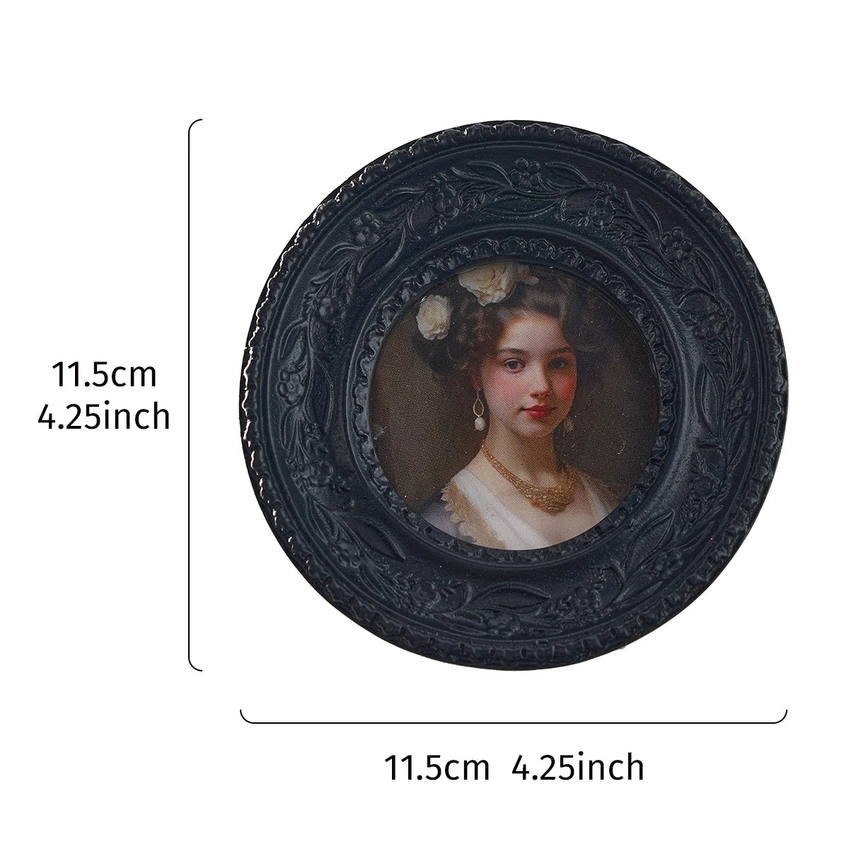 Antique Gilded Resin Photo Frame with Ornate Relief Design