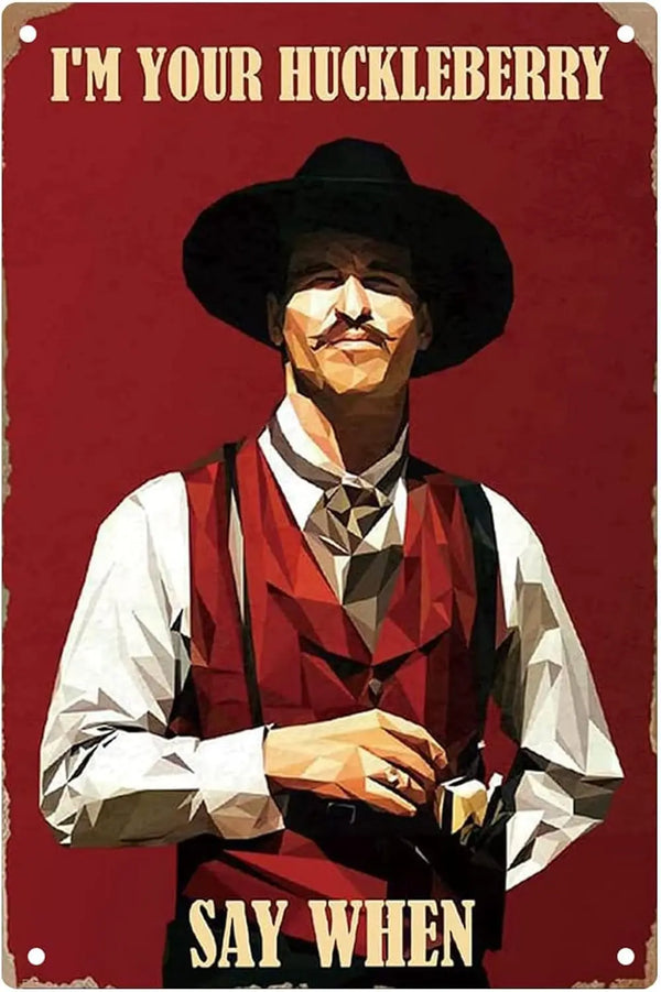 Vintage Western Movie Tin Sign – Doc Holiday Decor
