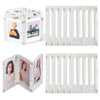 A set of magnetic mini photo frames for Instax Mini and Polaroid pictures, shown in various configurations.
