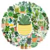 A circular arrangement of various potted succulent plants and greenery.