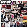 A collection of 51 pieces of BT21 graffiti waterproof stickers featuring the members of the group in various poses.