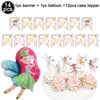 A set of fairy cupcake toppers featuring pink and green themes, including a pink fairy figure and various floral designs.
