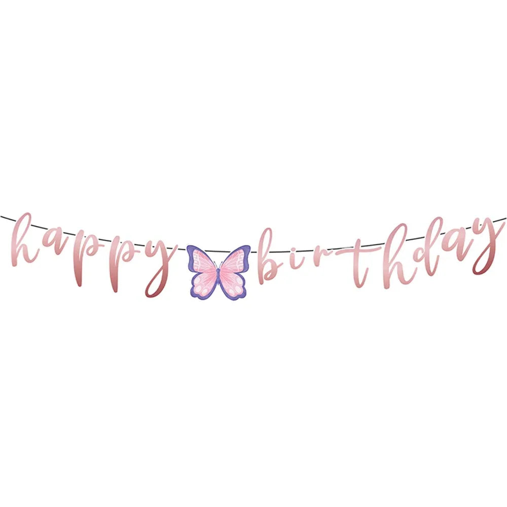 Butterfly Party Supplies Disposable Tableware Set for Birthday & Baby Shower