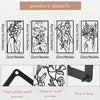 Set of four black metal line art prints depicting female profiles for wall decor