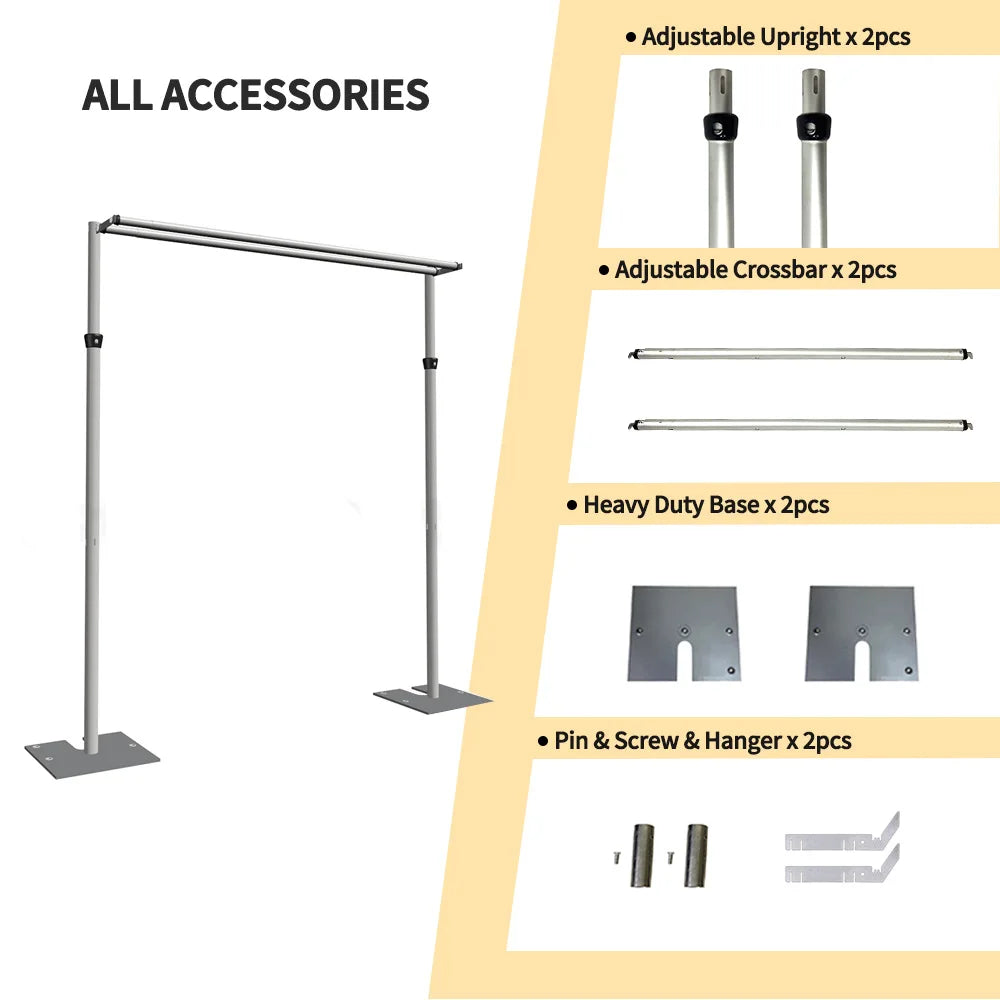 Telescopic Aluminum Backdrop Stand with Crossbar