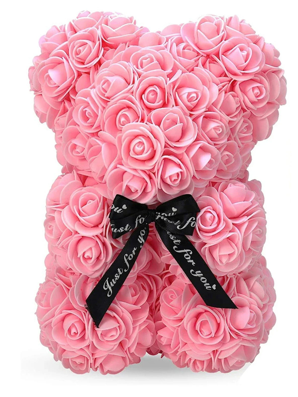 Flauschiger rosa Kunstrosen-Teddybär für romantische Dekoration