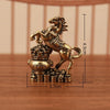A solid copper figurine of a rearing horse atop a base, symbolizing prosperity and positive energy.