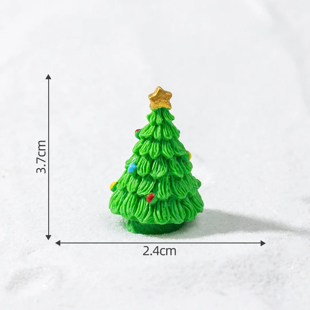 A small, bright green 3D Christmas tree charm with a gold star topper, shown against a white background.