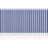 A row of blue and white birthday candles.