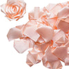 Pink satin ribbon rose petals cut into various shapes for DIY flower bouquets