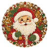 A detailed diamond painting depicting Santa Claus with a festive, sparkling background.
