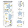 Islamic Blue & Gold Hot Air Balloon Wall Stickers for Kids' Rooms