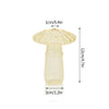Vase décoratif en verre clair en forme de champignon avec un col évasé et un corps cylindrique.