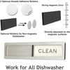Stainless steel magnetic sign with the word CLEAN for dishwasher use