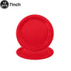 Ten 7-inch red disposable paper plates for parties and events