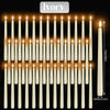 Ivory taper candles arranged in a grid with flickering flame effects.