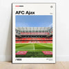 Canvas wall art featuring a view of the AFC Ajax stadium and pitch.