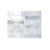 A rectangular panel of white marble tile stickers in a grid pattern.